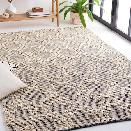Safavieh 6 x 6 ft. Natural Fiber Flat Weave Square Area Rug Blush & Black NF383A-6SQ